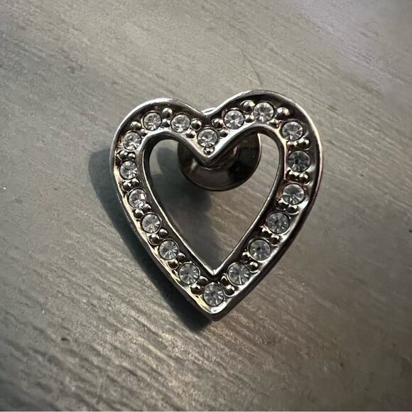 Avon Bling Silver Tone Heart Pin - Picture 2 of 4